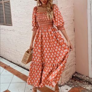 Square Neck MIDI Dress